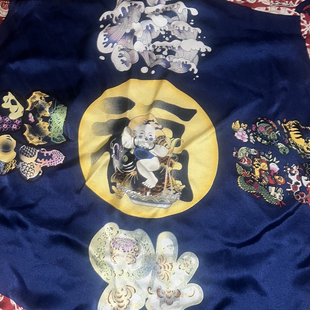 💯 SILK Extra Large Vintage Scarf Wrap - Picture 11 of 12